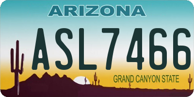 AZ license plate ASL7466