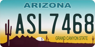AZ license plate ASL7468