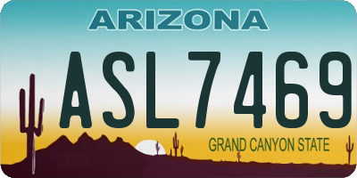 AZ license plate ASL7469