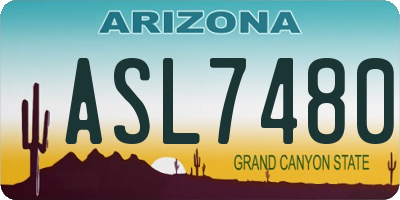 AZ license plate ASL7480