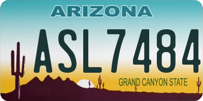 AZ license plate ASL7484