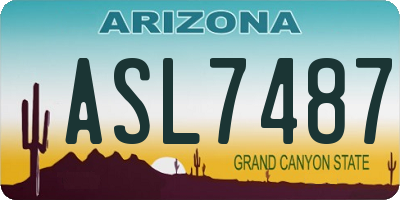 AZ license plate ASL7487