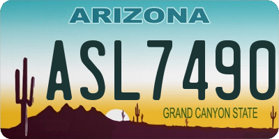 AZ license plate ASL7490