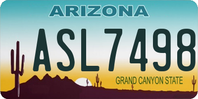 AZ license plate ASL7498