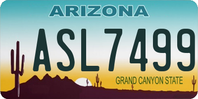 AZ license plate ASL7499