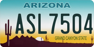 AZ license plate ASL7504