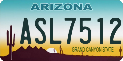 AZ license plate ASL7512