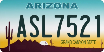 AZ license plate ASL7521