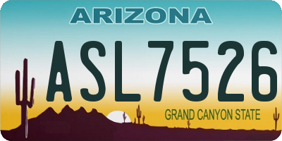 AZ license plate ASL7526