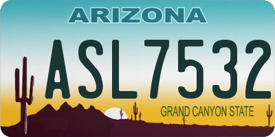 AZ license plate ASL7532