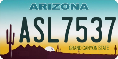 AZ license plate ASL7537