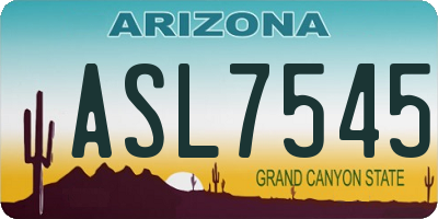 AZ license plate ASL7545