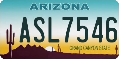AZ license plate ASL7546