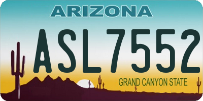 AZ license plate ASL7552