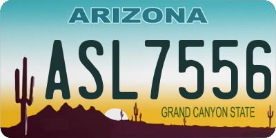 AZ license plate ASL7556