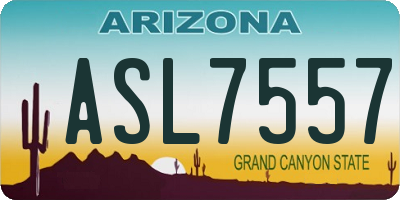 AZ license plate ASL7557