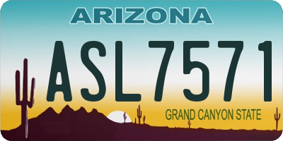 AZ license plate ASL7571