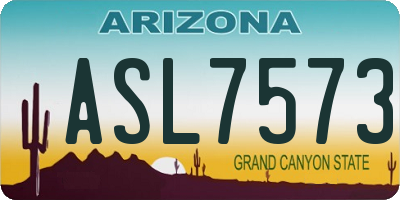 AZ license plate ASL7573