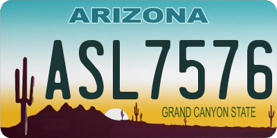 AZ license plate ASL7576