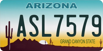 AZ license plate ASL7579