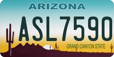 AZ license plate ASL7590