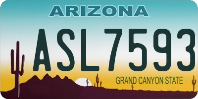 AZ license plate ASL7593