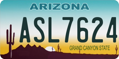 AZ license plate ASL7624