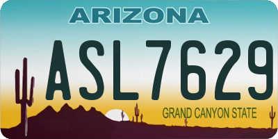 AZ license plate ASL7629