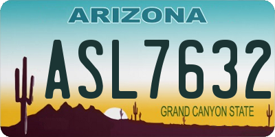 AZ license plate ASL7632