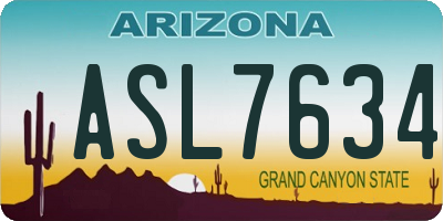 AZ license plate ASL7634