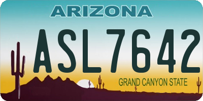 AZ license plate ASL7642