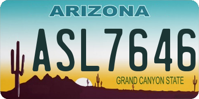 AZ license plate ASL7646