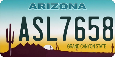 AZ license plate ASL7658