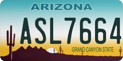 AZ license plate ASL7664