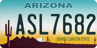 AZ license plate ASL7682