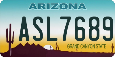 AZ license plate ASL7689