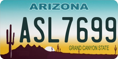 AZ license plate ASL7699