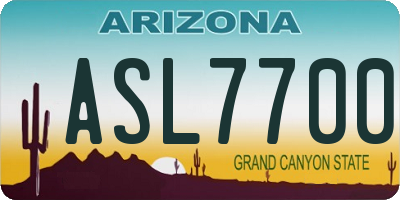 AZ license plate ASL7700