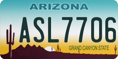 AZ license plate ASL7706