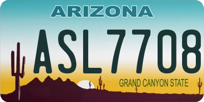 AZ license plate ASL7708