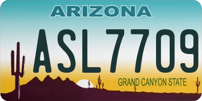 AZ license plate ASL7709
