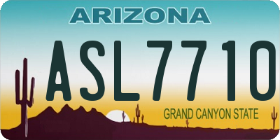 AZ license plate ASL7710