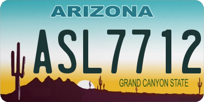 AZ license plate ASL7712