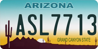 AZ license plate ASL7713