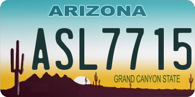 AZ license plate ASL7715