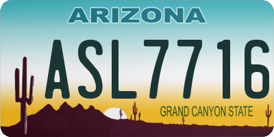 AZ license plate ASL7716