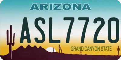 AZ license plate ASL7720