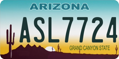 AZ license plate ASL7724