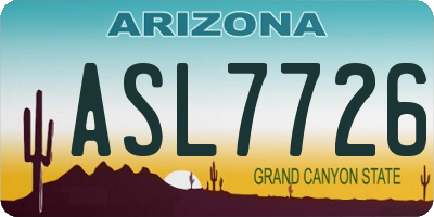 AZ license plate ASL7726