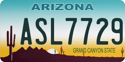 AZ license plate ASL7729